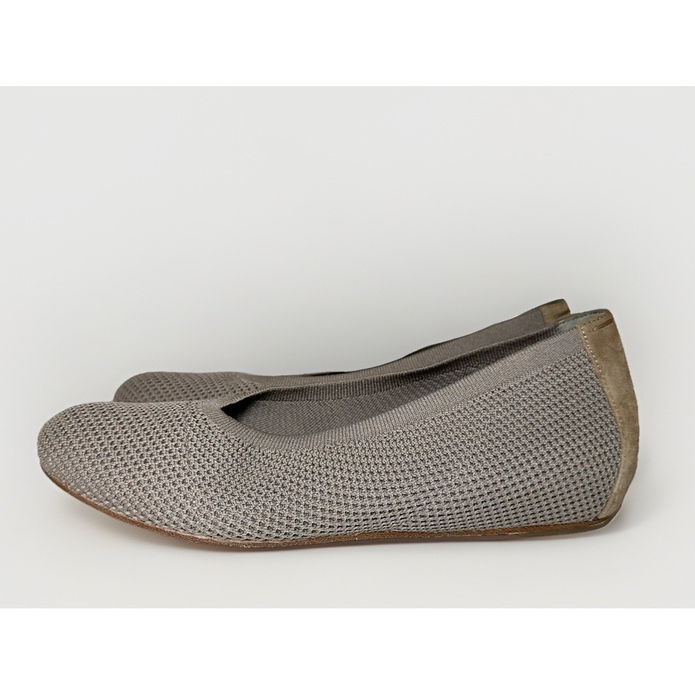 Eileen Fisher Women's 11 Taupe Knit Stretch Hidden Wedge Flats Slip On Shoes
